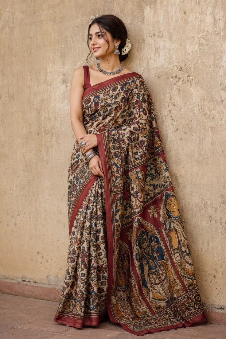 Tussar Floral saree
